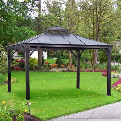 metal patio gazebo attached to house|metal roof gazebo clearance.